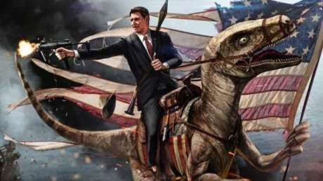 Reagan battling draco invaders