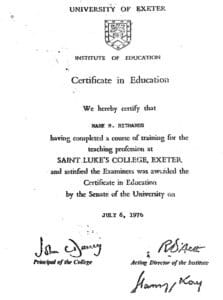 Exeter - the mark richards diplomas